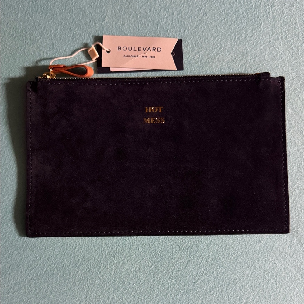 Boulevard Carrie Suede Midnight Clutch Wristlet
